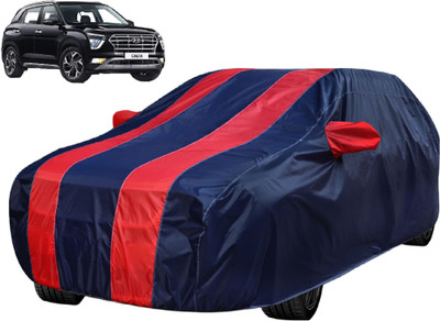 Auto Hub Car Cover For Hyundai Creta (With Mirror Pockets)(Red)