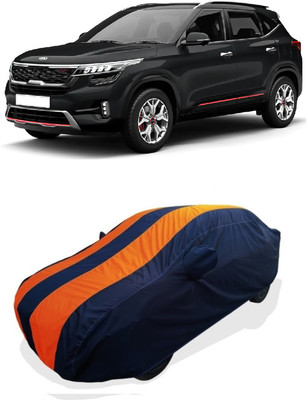 Coxtor Car Cover For Kia Seltos HTE D Diesel (With Mirror Pockets)(Orange)