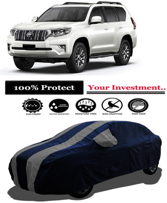 Amexride Car Cover For Toyota Land Cruiser Prado (With Mirror Pockets)(Grey)