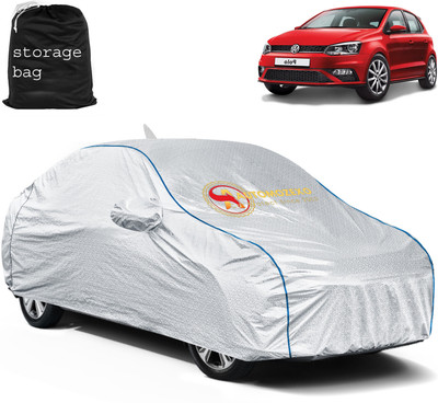 AUTOMOZEXO Car Cover For Volkswagen Polo (With Mirror Pockets)(Silver)