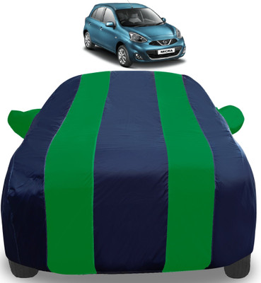 Auto Hub Car Cover For Nissan Micra (With Mirror Pockets)(Green)