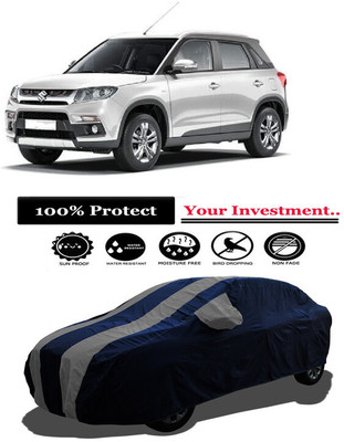 Amexride Car Cover For Maruti Suzuki Vitara Brezza ZDi Plus AMT Dual Tone Diesel (With Mirror Pockets)(Grey)