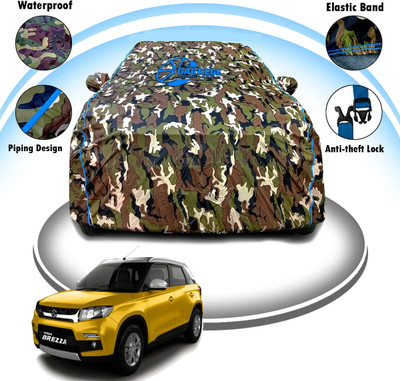 GARREGE Car Cover For Maruti Suzuki Brezza (With Mirror Pockets)(Multicolor, For 2019, 2020 Models)