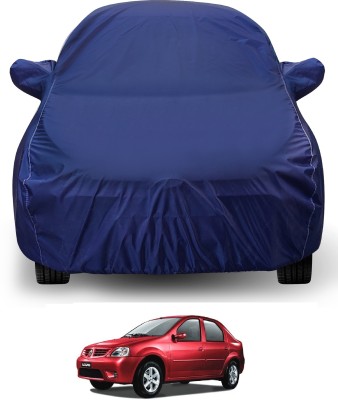 Auto Hub Car Cover For Mahindra Logan (With Mirror Pockets)(Blue)