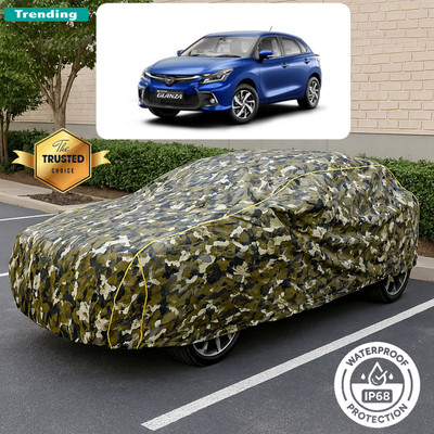 GOSHIV-car and bike accessories Car Cover For Toyota Glanza V CVT (With Mirror Pockets)(Yellow, Black)