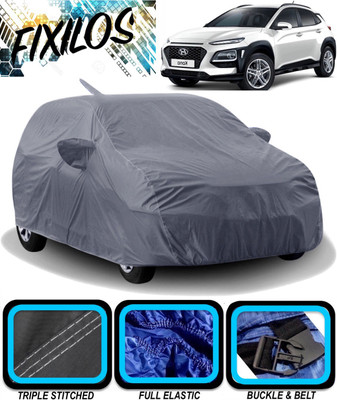 FIXILOS Car Cover For Hyundai Kona (With Mirror Pockets)(Grey)