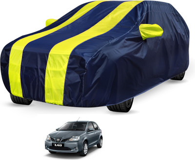 Auto Hub Car Cover For Toyota Etios Liva (Without Mirror Pockets)(Black, Yellow)