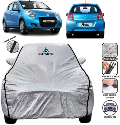 BOTAUTO Car Cover For Maruti Suzuki A-Star, A-Star ABS, A-Star Automatic, Universal For Car (With Mirror Pockets)(Silver)