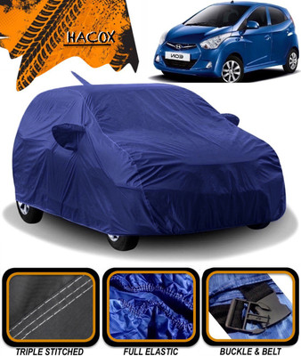 HACOX Car Cover For Hyundai Eon (With Mirror Pockets)(Blue)