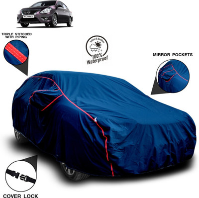GOSHIV-car and bike accessories Car Cover For Nissan Sunny (With Mirror Pockets)(Blue)