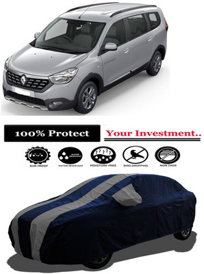 Amexride Car Cover For Renault Lodgy Stepway 110PS RXZ 8S Diesel (With Mirror Pockets)(Grey, Blue)