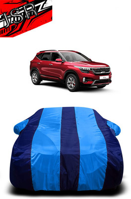 J S R Car Cover For Kia Seltos GTX Plus AT 1.5 Diesel (With Mirror Pockets)(Blue)