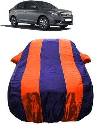 Wegather Car Cover For Honda Amaze S CVT i-VTEC (With Mirror Pockets)(Orange)