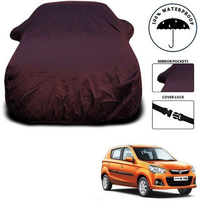ANTHUB Car Cover For Maruti Suzuki Alto K10 (With Mirror Pockets)(Maroon)