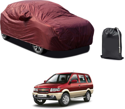 CODOKI Car Cover For Chevrolet Tavera (With Mirror Pockets)(Maroon)