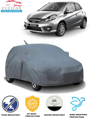 FUZICON Car Cover For Honda Brio (With Mirror Pockets)(Grey)