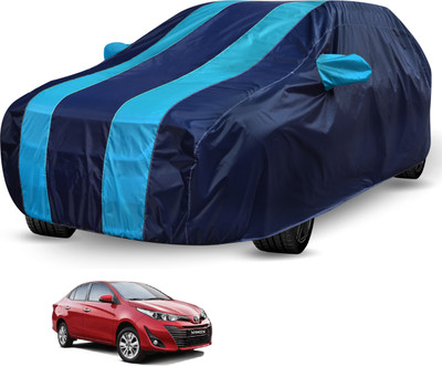 Auto Hub Car Cover For Toyota Yaris (With Mirror Pockets)(Blue, Blue)
