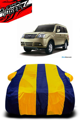 J S R Car Cover For Tata Sumo Grande (With Mirror Pockets)(Yellow, Blue)