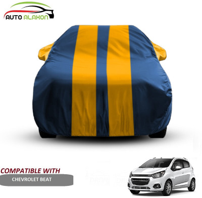 AUTO ALAXON Car Cover For Chevrolet Beat (With Mirror Pockets)(Blue, Yellow)