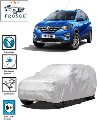 FRONCH Car Cover For Renault Triber (With Mirror Pockets)(Silver)