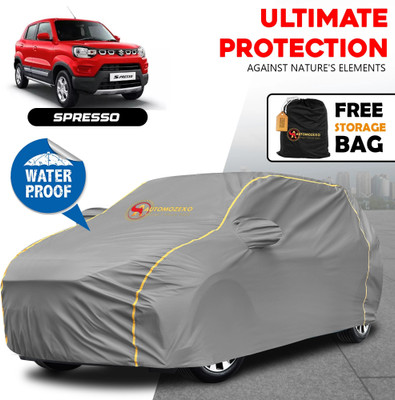 AUTOMOZEXO Car Cover For Maruti S-Presso, S-Presso LXI Petrol, S-Presso Std, S-Presso Vxi, S-Presso Vxi Plus AMT (With Mirror Pockets)(Grey)