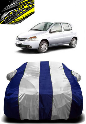 FRONCH Car Cover For Tata Indica V2 (With Mirror Pockets)(White, Blue)