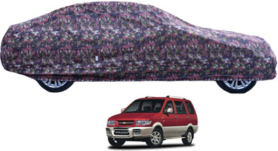 Auto Hub Car Cover For Chevrolet Tavera (With Mirror Pockets)(Green)