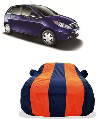 Tricway Car Cover For Tata Vista Tech (With Mirror Pockets)(Orange)