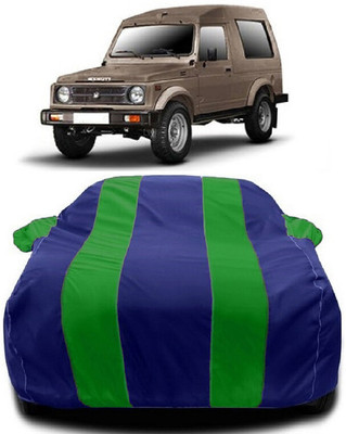 Autoprime Car Cover For Maruti Suzuki Gypsy 1000 (With Mirror Pockets)(Green, Blue)