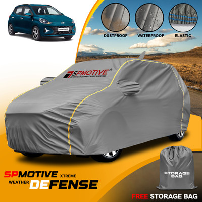 SPMOTIVE Car Cover For Hyundai Grand I10 Nios Asta 1.2 Kappa VTVT (With Mirror Pockets)(Grey)
