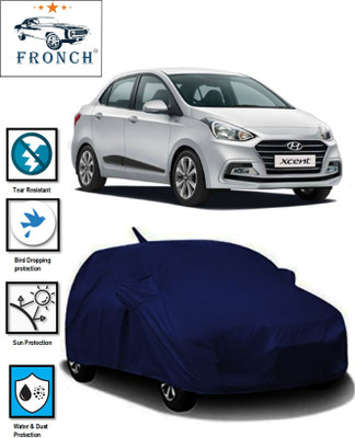 FRONCH Car Cover For Hyundai Xcent (With Mirror Pockets)(Blue)