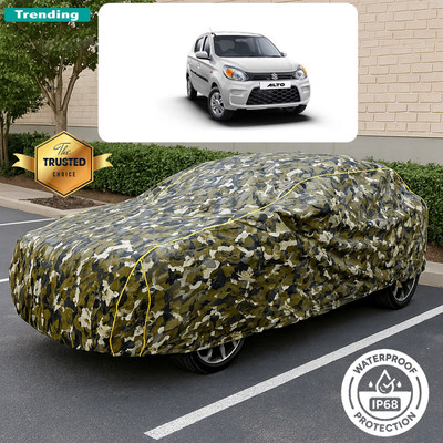CODOKI Car Cover For Maruti Alto 800 STD (With Mirror Pockets)(Yellow, Black)
