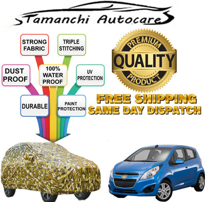 Tamanchi Autocare Car Cover For Chevrolet Spark (With Mirror Pockets)(Multicolor)