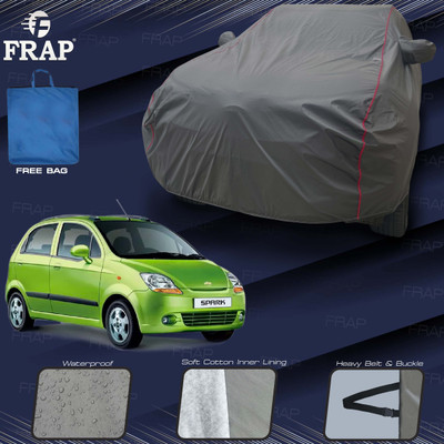 Frap Car Cover For Chevrolet Spark (With Mirror Pockets)(Grey, Red)