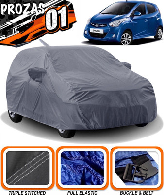 prozas Car Cover For Hyundai Eon (With Mirror Pockets)(Grey)