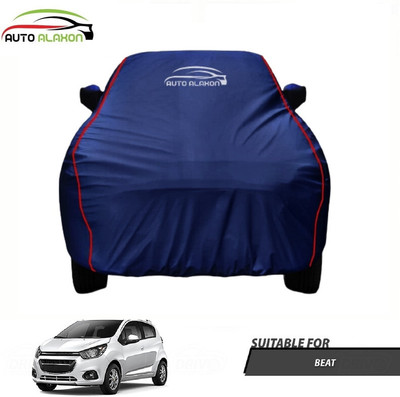 AUTO ALAXON Car Cover For Chevrolet Beat (With Mirror Pockets)(Blue)