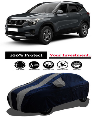 Amexride Car Cover For Kia Seltos HTK 1.5 Diesel (With Mirror Pockets)(Grey)
