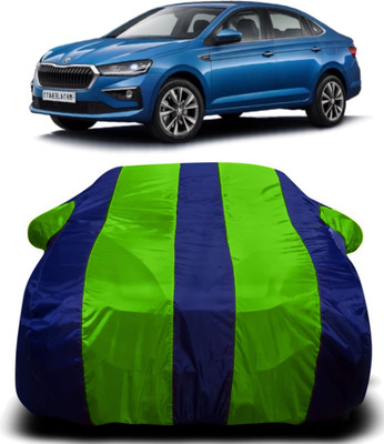AXLOZ Car Cover For Skoda Slavia (With Mirror Pockets)(Multicolor)