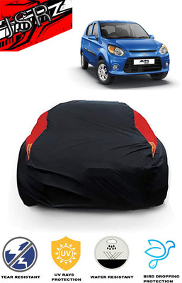 J S R Car Cover For Maruti Suzuki Alto 800 LX (With Mirror Pockets)(Red, Black)