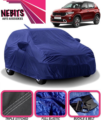 NEBITS Car Cover For Kia Sonet (With Mirror Pockets)(Blue)