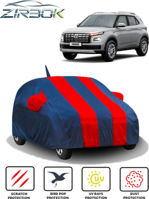 ZIRBOK Car Cover For Hyundai Venue (With Mirror Pockets)(Red, Blue)