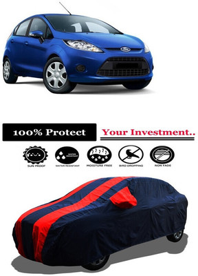 Amexride Car Cover For Ford Fiesta LX (With Mirror Pockets)(Red)