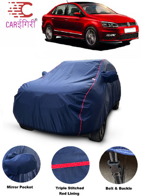 Carigiri Car Cover For Volkswagen Vento (With Mirror Pockets)(Blue)