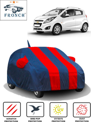 FRONCH Car Cover For Chevrolet Beat (With Mirror Pockets)(Red, Blue)