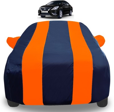 Auto Hub Car Cover For Nissan Sunny (With Mirror Pockets)(Orange)