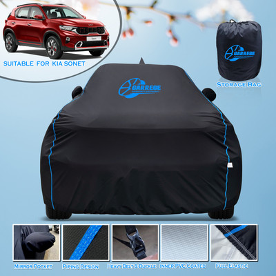 GARREGE Car Cover For Kia Sonet (With Mirror Pockets)(Black, For 2020, 2021, 2022, 2023, 2024, 2025 Models)