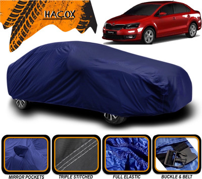 HACOX Car Cover For Skoda Rapid (With Mirror Pockets)(Blue)