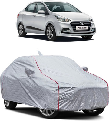 FUZICON Car Cover For Hyundai Xcent (With Mirror Pockets)(Silver)