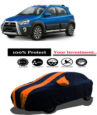 Amexride Car Cover For Toyota Etios Cross 1.4L GD (With Mirror Pockets)(Orange)