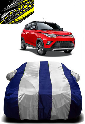 FRONCH Car Cover For Mahindra KUV100 (With Mirror Pockets)(White, Blue)